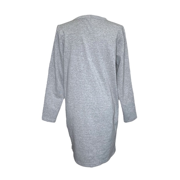 J. Crew Mercantile Heather Gray Lace Up Tunic Sweatshirt Mini Dress Women's - Picture 8 of 11